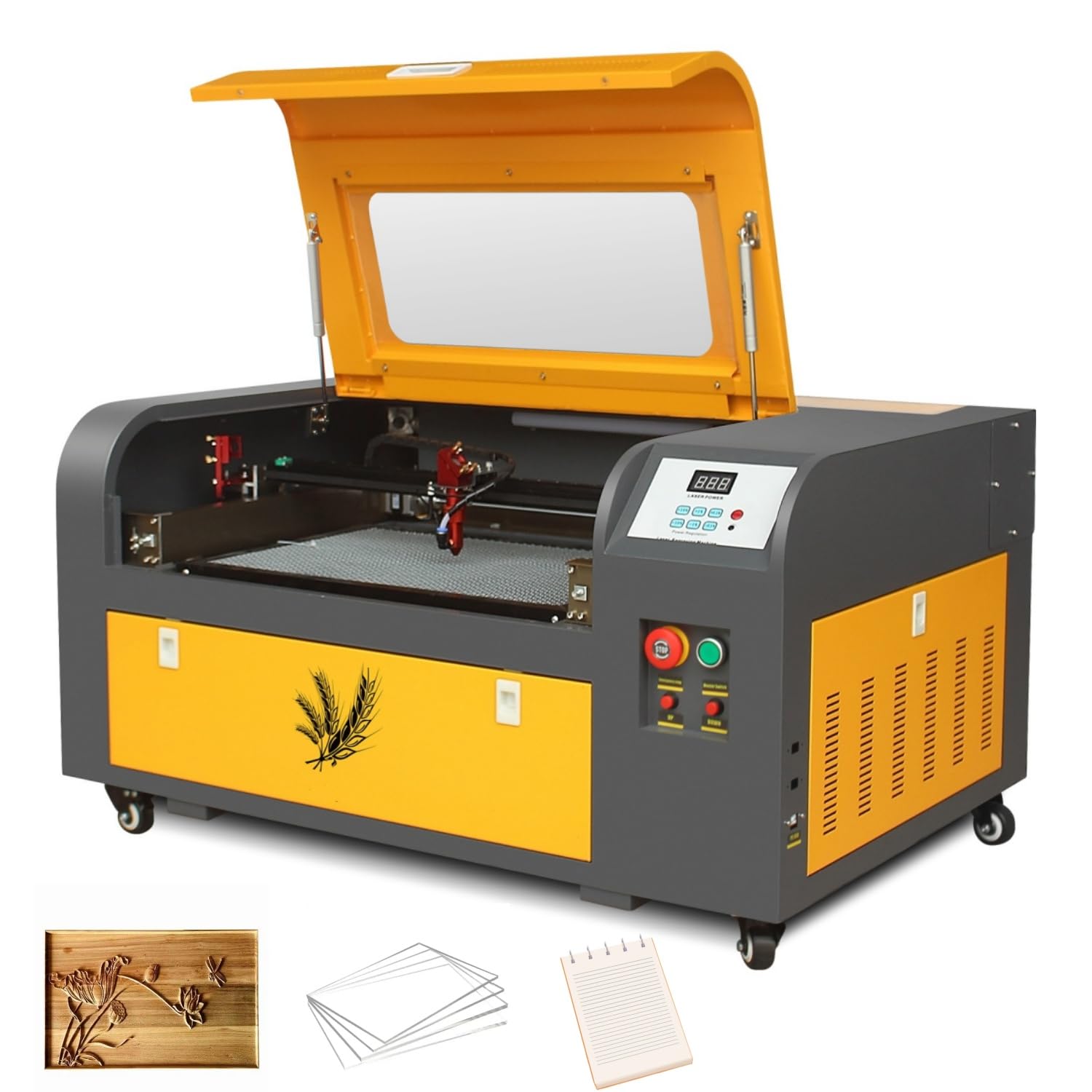 50 W Maszyna do grawerowania laserowego CO2, maszyna do grawerowania laserowego, 500 mm x 300 mm, grawerowanie laserowe, precyzyjne cięcie CO2, grawerowanie laserowe, drewno, akryl, skóra