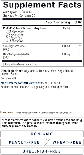 Miniatura 4 de 1MD Nutrition PreBioMD - Prebiótico con PreforPro  Apoya la digestión saludable y las bacterias beneficiosas