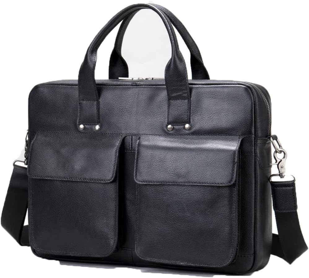 Men Genuine Leather Briefcase Convertible 15.6 Inch Laptop Messenger Bags Handbag Multifunctional Business