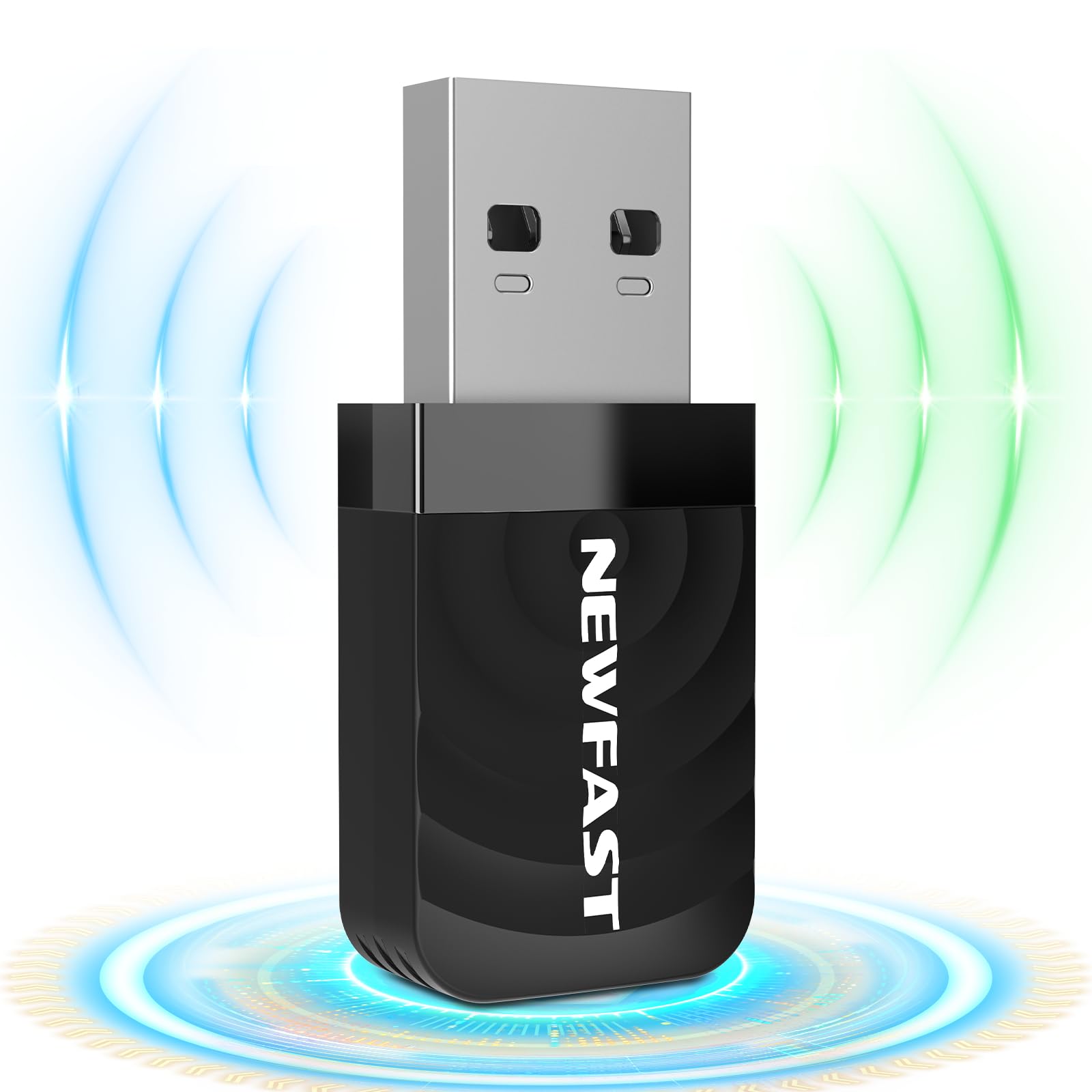 NEWFAST 1300Mbps WiFi USB per PC, Chiavetta WiFi Dual Band 2.4GHz/5GHz AC1300 Adattatore WiFi USB per PC/Desktop/Laptop, Compatibile con Windows 11/10/8.1/8/7/XP und Mac OS 10.11-10.15 (NF-U323V1)