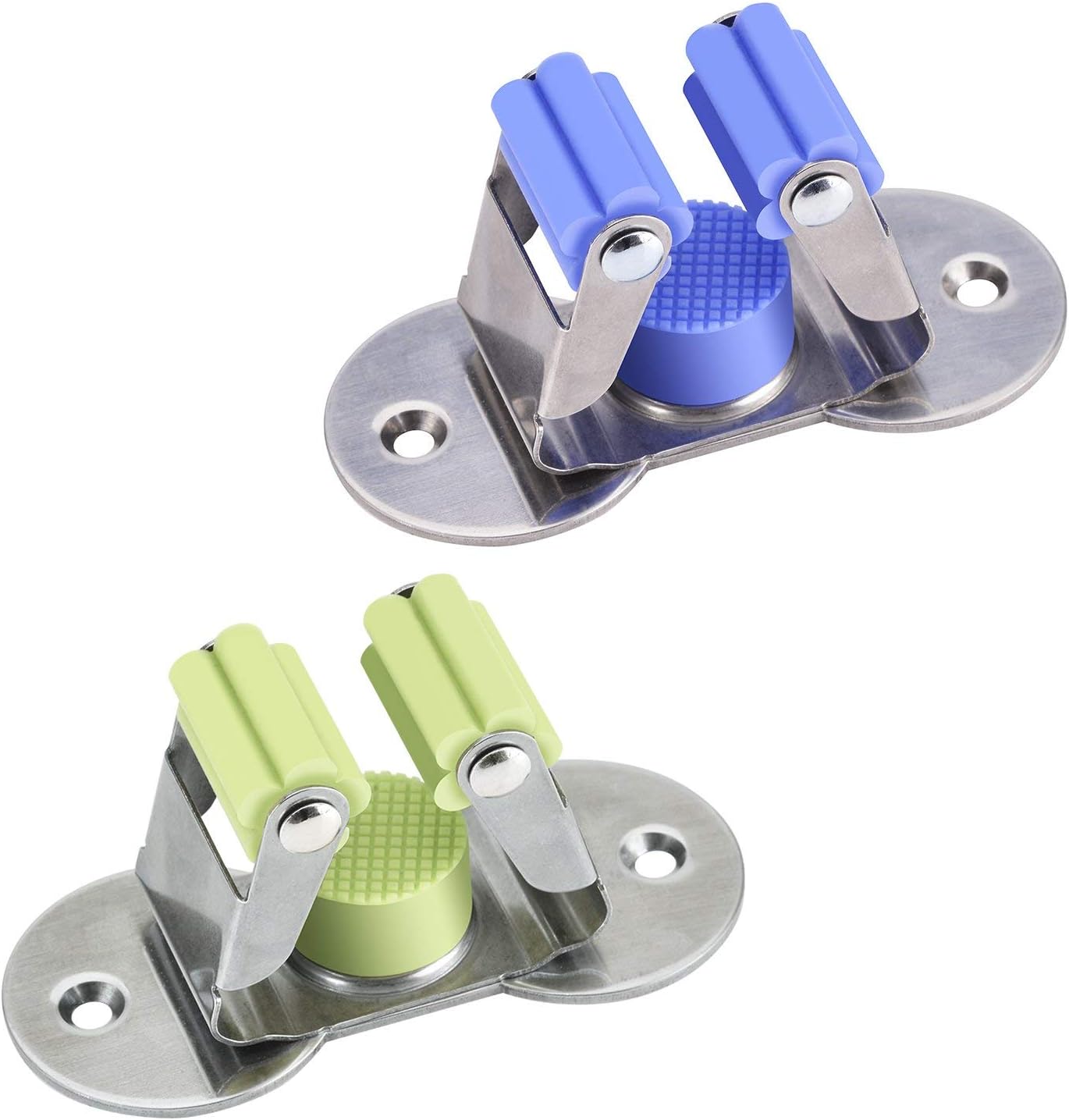 Exсluѕіvе Dіѕсоunt 50% Prісе LYASI Stainless Steel Mop and Broom Holder, Dual-Purpose Wall Mounted Mop Broom Organizer with 2 Pcs 3M Self Adhesive and Double Screws,Bathroom Kitchen Organizer Rack with Spring Clip Design