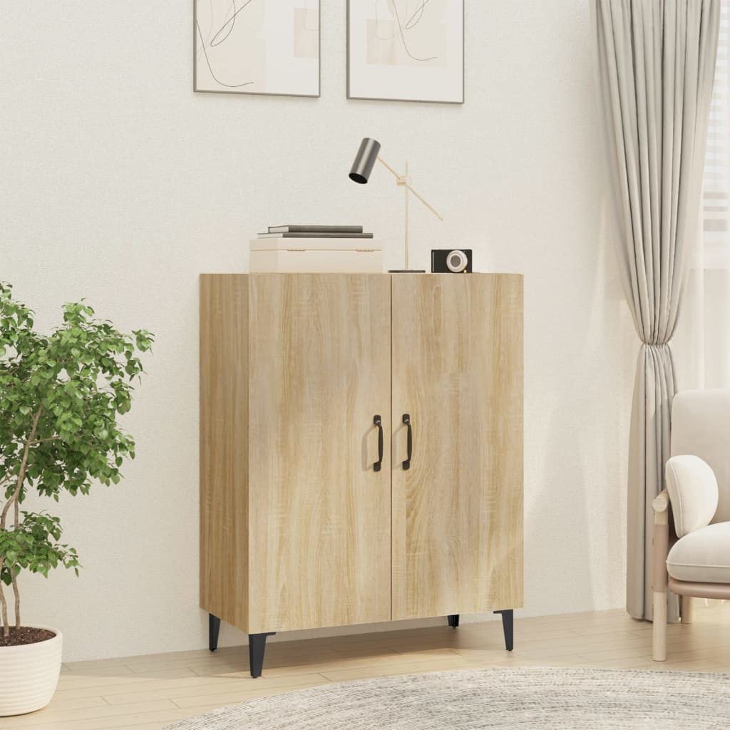 Credenza Rovere Sonoma 70x34x90 cm in Legno Multistrato La credenza è dotata di 2 ante ，Madia Soggiorno Moderna，Mobile Bar Per Casa Salotto