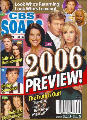 Jack Wagner, Ashley Jones, Lesli Kay, Bold and the Beautiful, Shemar Moore, Grant Aleksander, Special Holiday Issue - December 27, 2005 CBS Soaps in Depth Magazine [Soap Opera]
