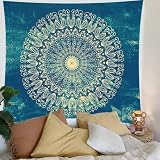 TELA DE PARED CON MANDALA - Los practicantes usan un mandala en la pared como ayuda visual para la meditación. Centrarse en el mandala ayuda a liberar bloqueos mentales y apoya la capacidad de concentración.