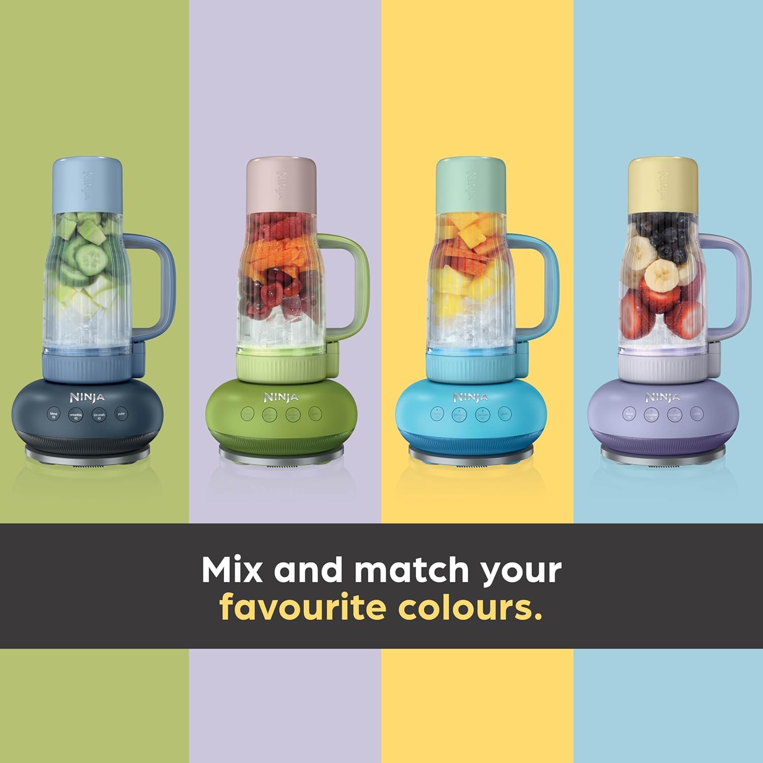 Ninja BlendBoss Blender con bicchiere portatile, frullatore personale con bicchiere da viaggio rimovibile, 3 modalità preimpostate automaticamente, Stone DB351UKST