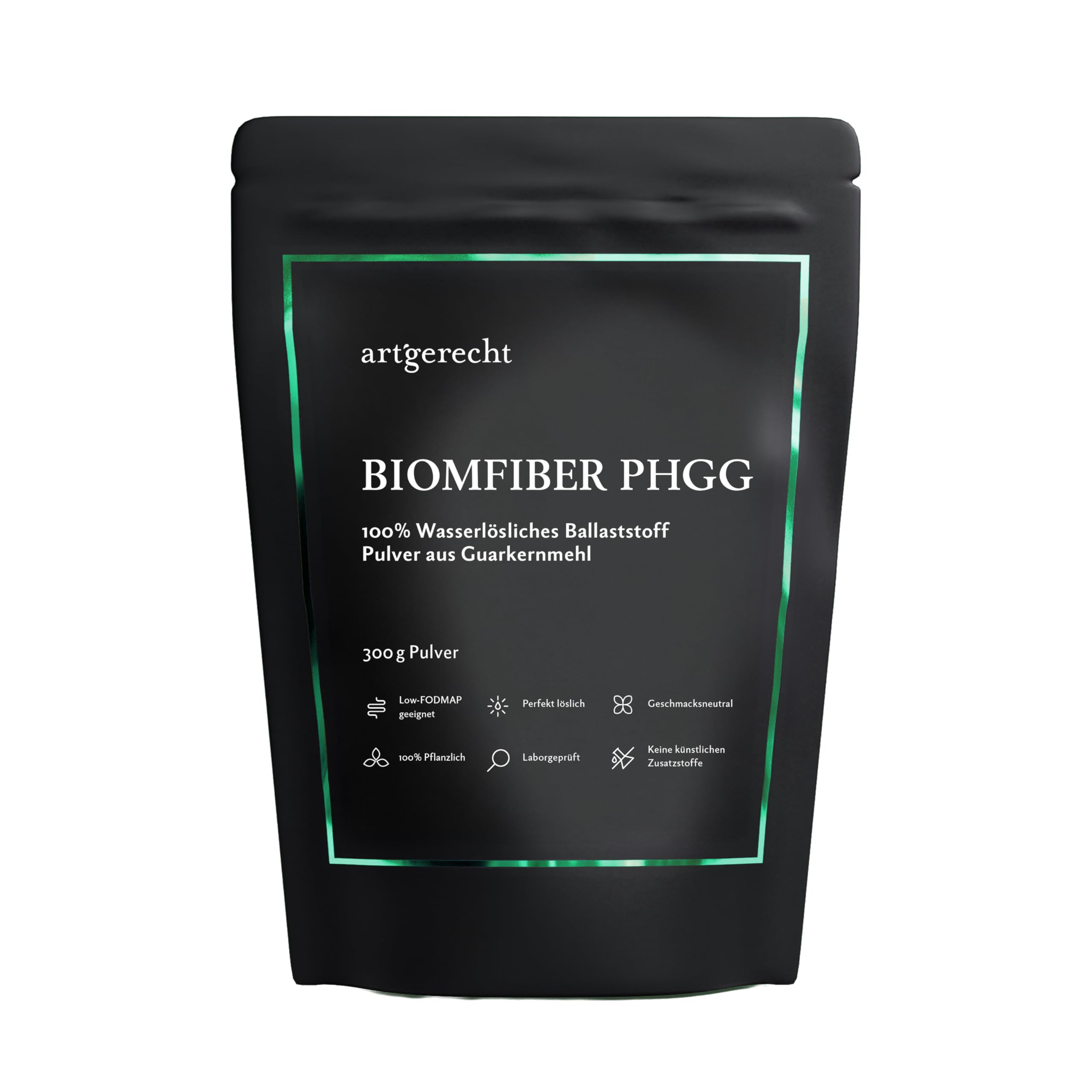 PHGG Ballaststoff Pulver 300 g – 8,7 g Ballaststoffe pro Portion | leich löslich, gut verträglich | Low FODMAP | Vegan & glutenfrei | Biomfiber Sunfiber partially hydrolyzed guar gum