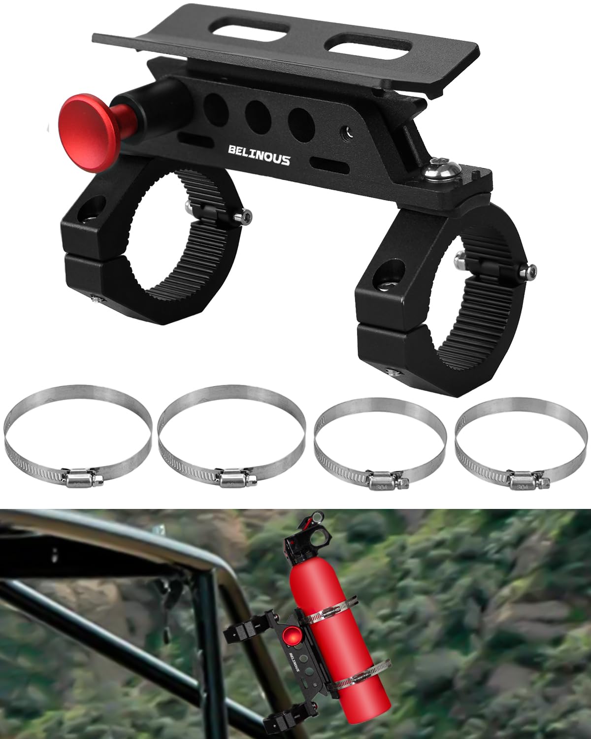 BELINOUSUTV Fire Extinguisher Mount Holder Quick Release Adjustable Fire Bracket