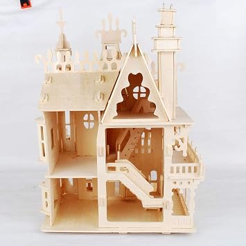 NWFashion Wooden Dream Dollhouse DIY Kits 3D Puzzle for Christmas Party Halloween House (Dream House)