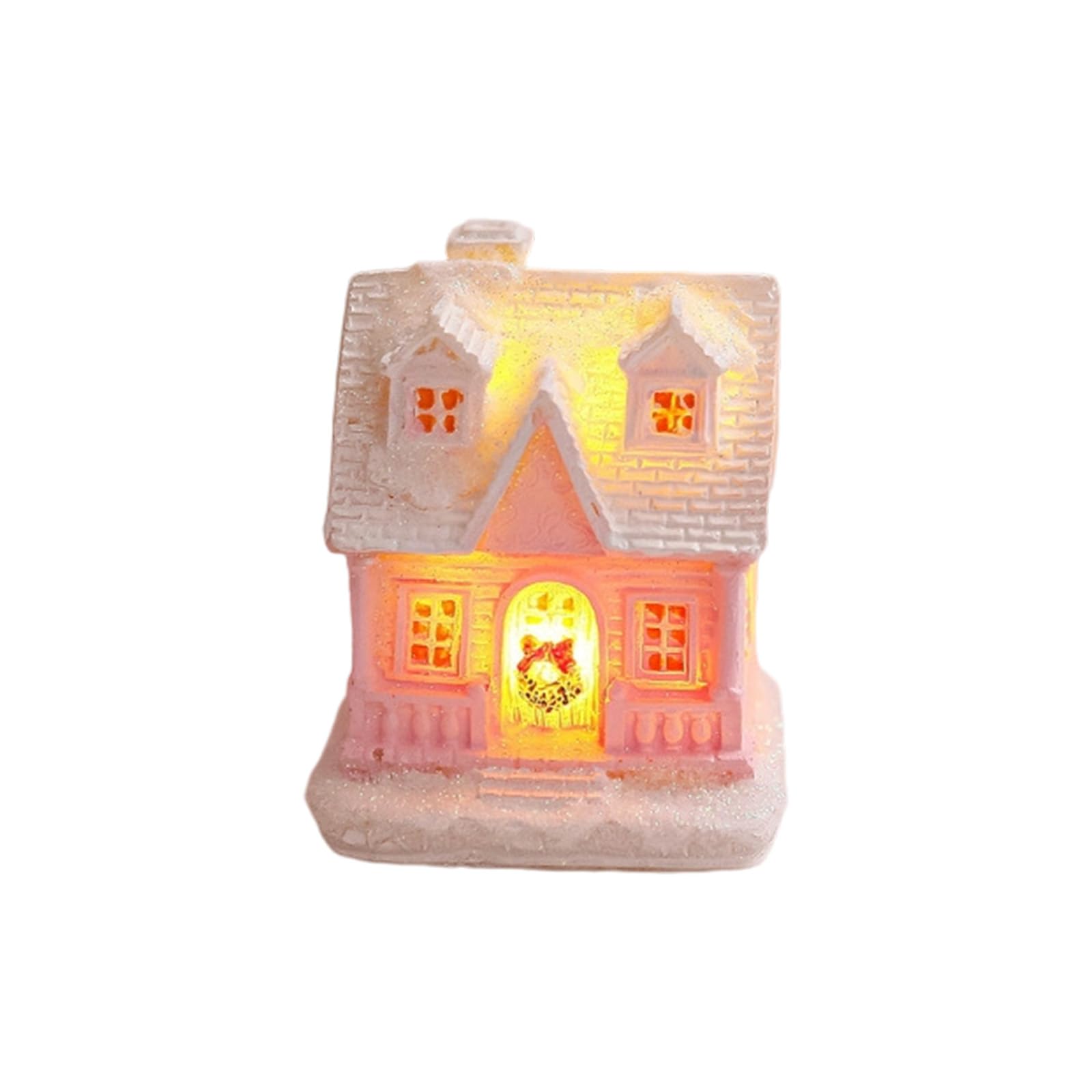 carotoe Holiday Season Cottage Ornament Decorative Light Up House with Resin Construction for Kids Rooms and Outdoor Use Kids Room Glowing Holiday Decoration