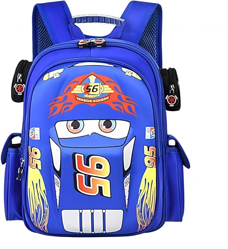 Nzahdwu Mochila de coche Caroon para niños, mochila impermeable para niños, lindas mochilas para niños y niñas, Azul