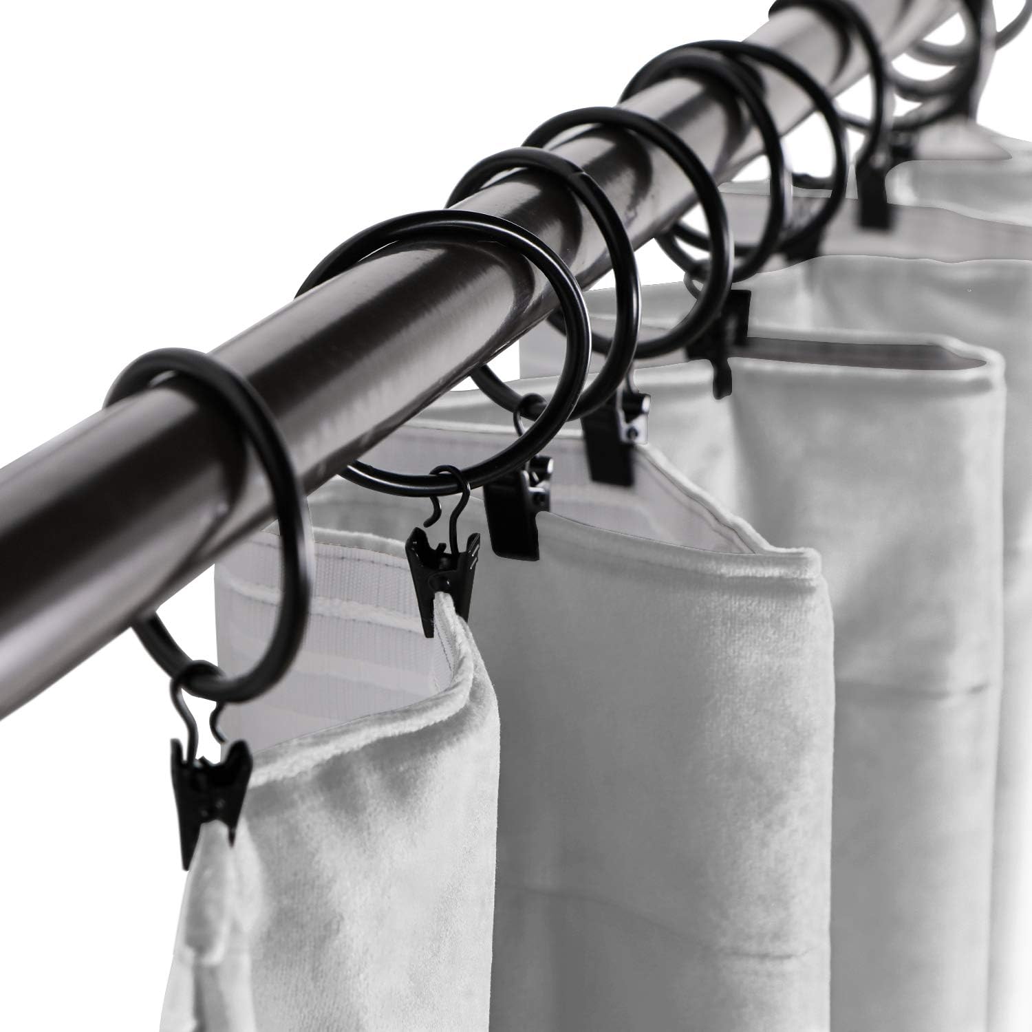 TWOPAGES Velvet Curtain, 84 Inches Long Solid Room Darkening Rod Pocket Single Curtain Panel, Silver Grey (1 Panel 50Wx84L)