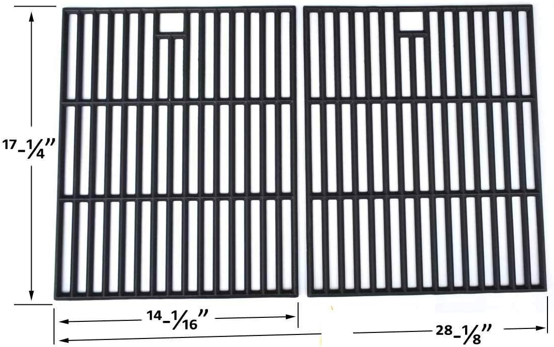Uniflame GBC1273W, Grill King 810-8425-S, SS72B, 810-8425-S, 810-9490-0, 810-9490-F, BG1755B Cast-Iron Cooking Grid, Set of 2