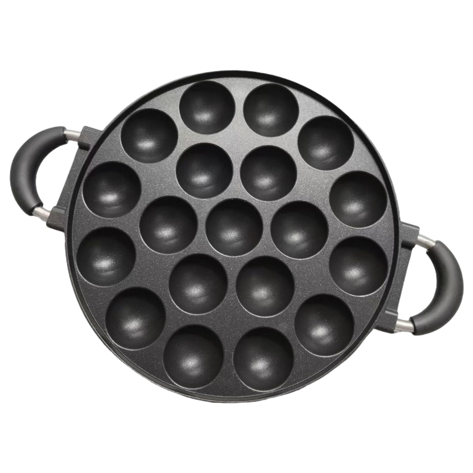 Hbbgdiy Black Nonstick 19-Mold Mini Pancake Maker Pan With Anti-Scald Handle, Gas & Electric Stove Compatible Egg And Pancake Breakfast Mold
