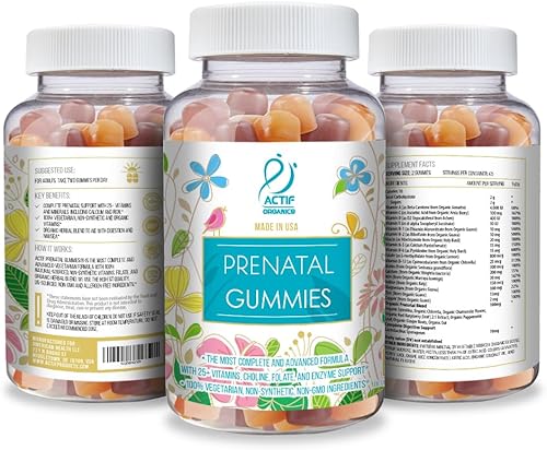 Miniatura 4 de Actif Gomitas prenatales con más de 25 vitaminas orgánicas y mezcla de hierbas orgánicas, sin OMG, 100% vegetarianas, 90 unidades, fabricadas en