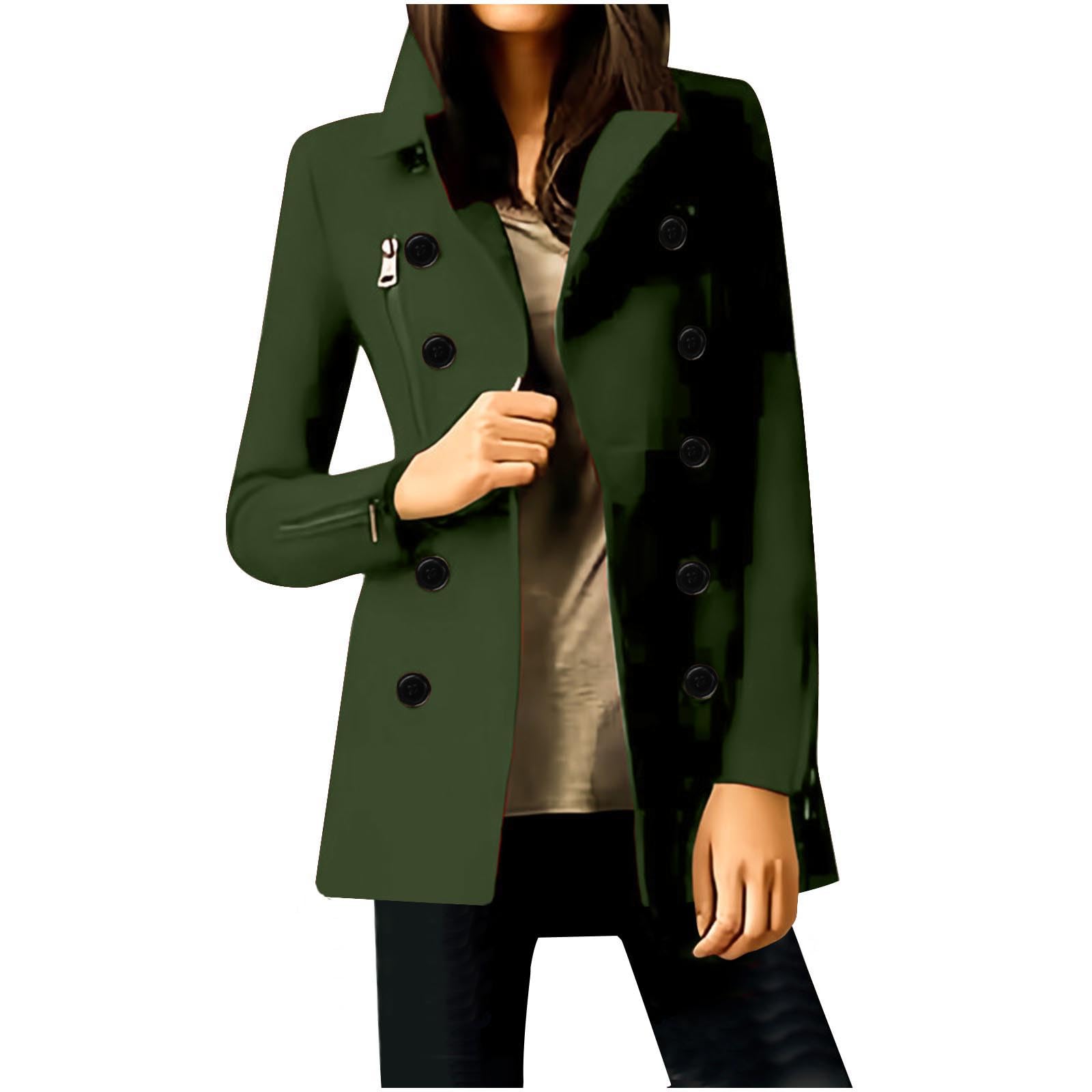 Cappotto di Lana Doppio Petto da Donna Moda Sottile Cappotto da Ufficio Business Elegante Classico Cappotti da Lavoro Casual con Risvolto Cardigan con Risvolto retrò di Tendenza Cardigan Giubbotto