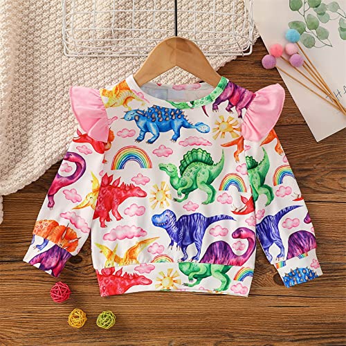 IKFIVQD Suéter infantil menino dinossauro tops inverno meninos bebê zíper infantil roupas longas mol