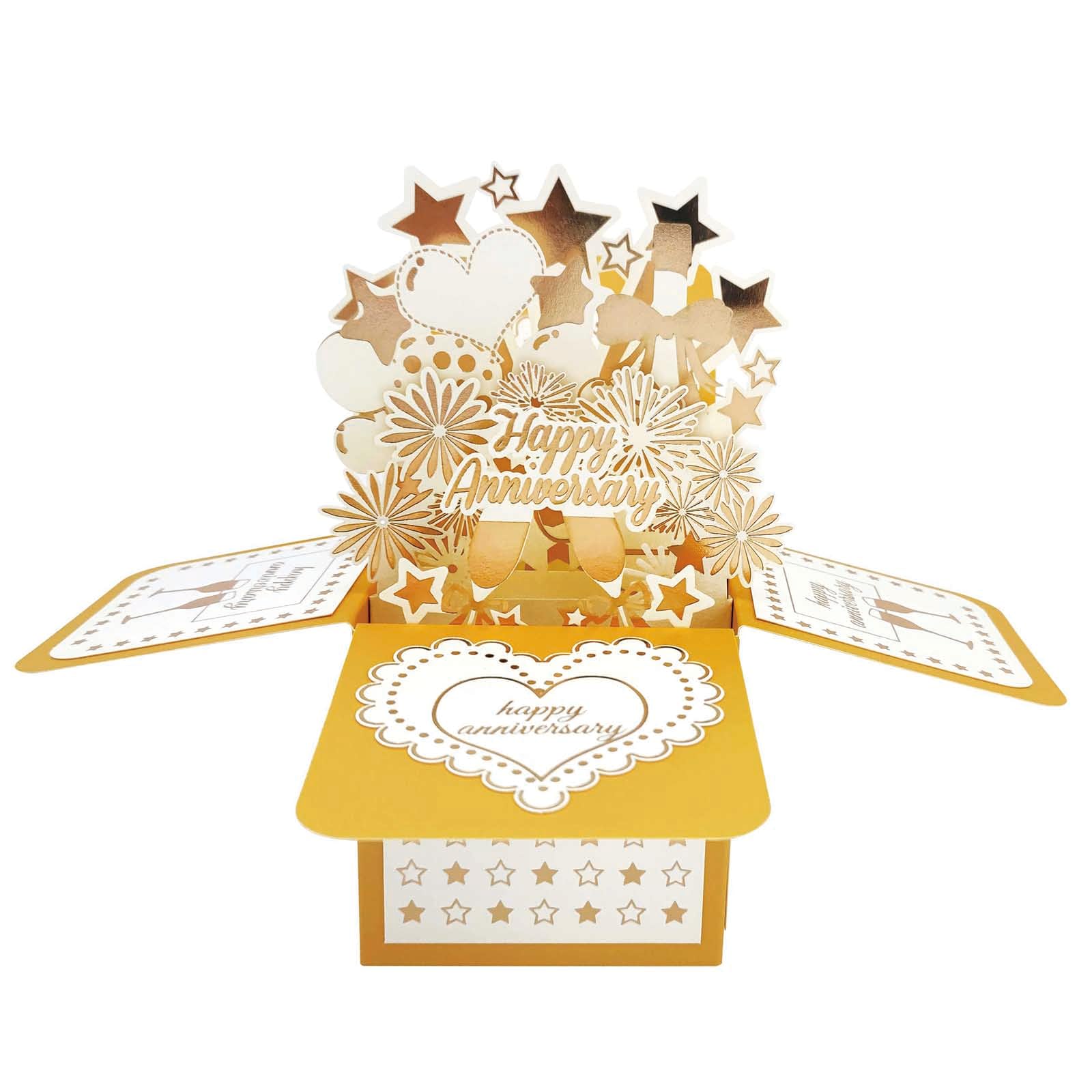 Asmallgf Romance 3D Anniversary Pop Up Card for men women, Funny Anniversary Cards for Husband Wife, Best Anniv Card for Parent