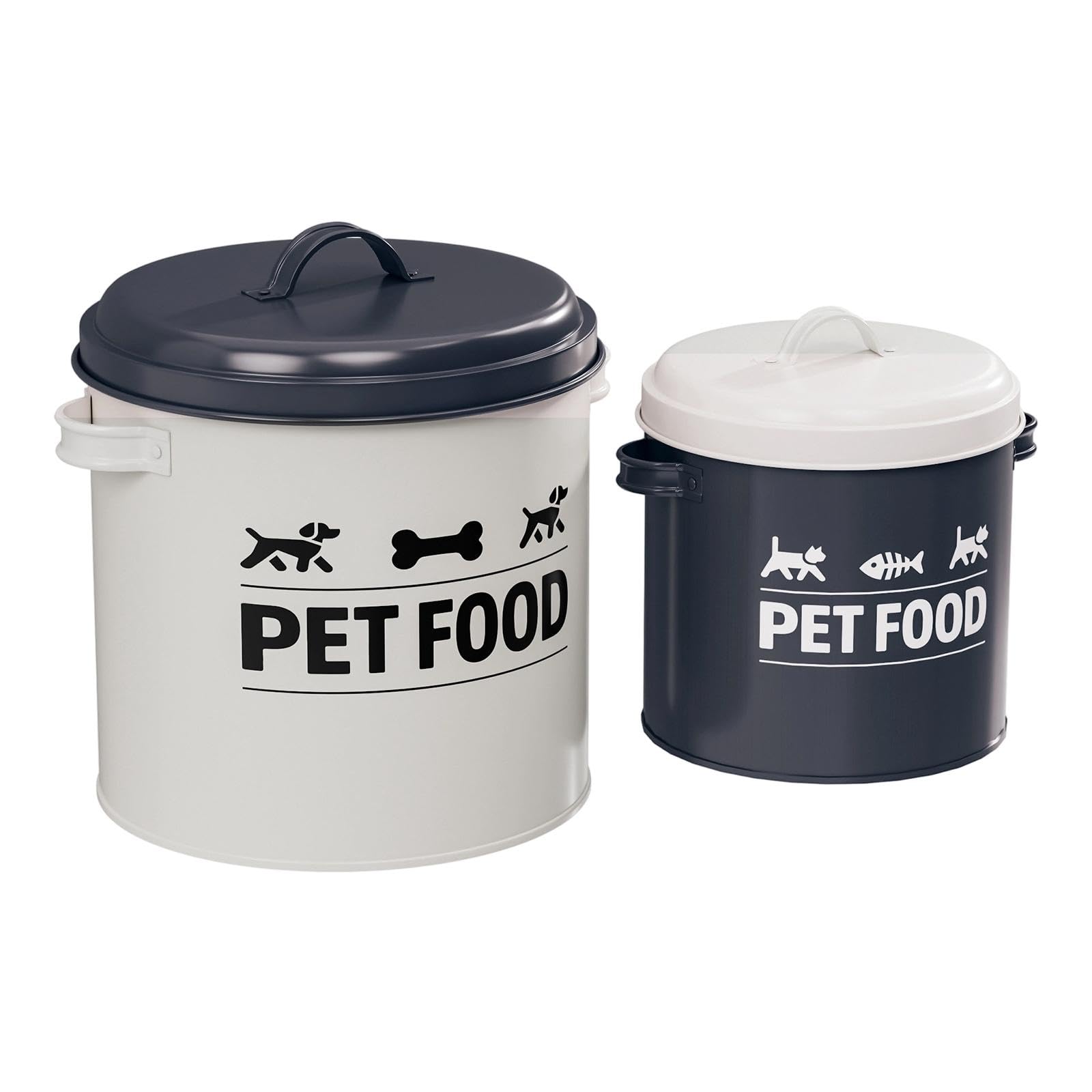 MagiDeal 2 Contenedores herméticos de Hierro para golosinas de Perros y Gatos, Ideales para almacenar Comida y Otros Alimentos de Mascotas