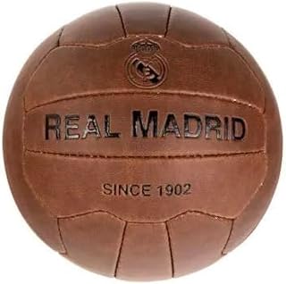 Soccer Ball. Real Madrid 1902 Historic 100% Leather Soccer Ball. Size 5. Gifts for Men. Decorative Ball not Suitable for Playing. Ideal for Collectors.