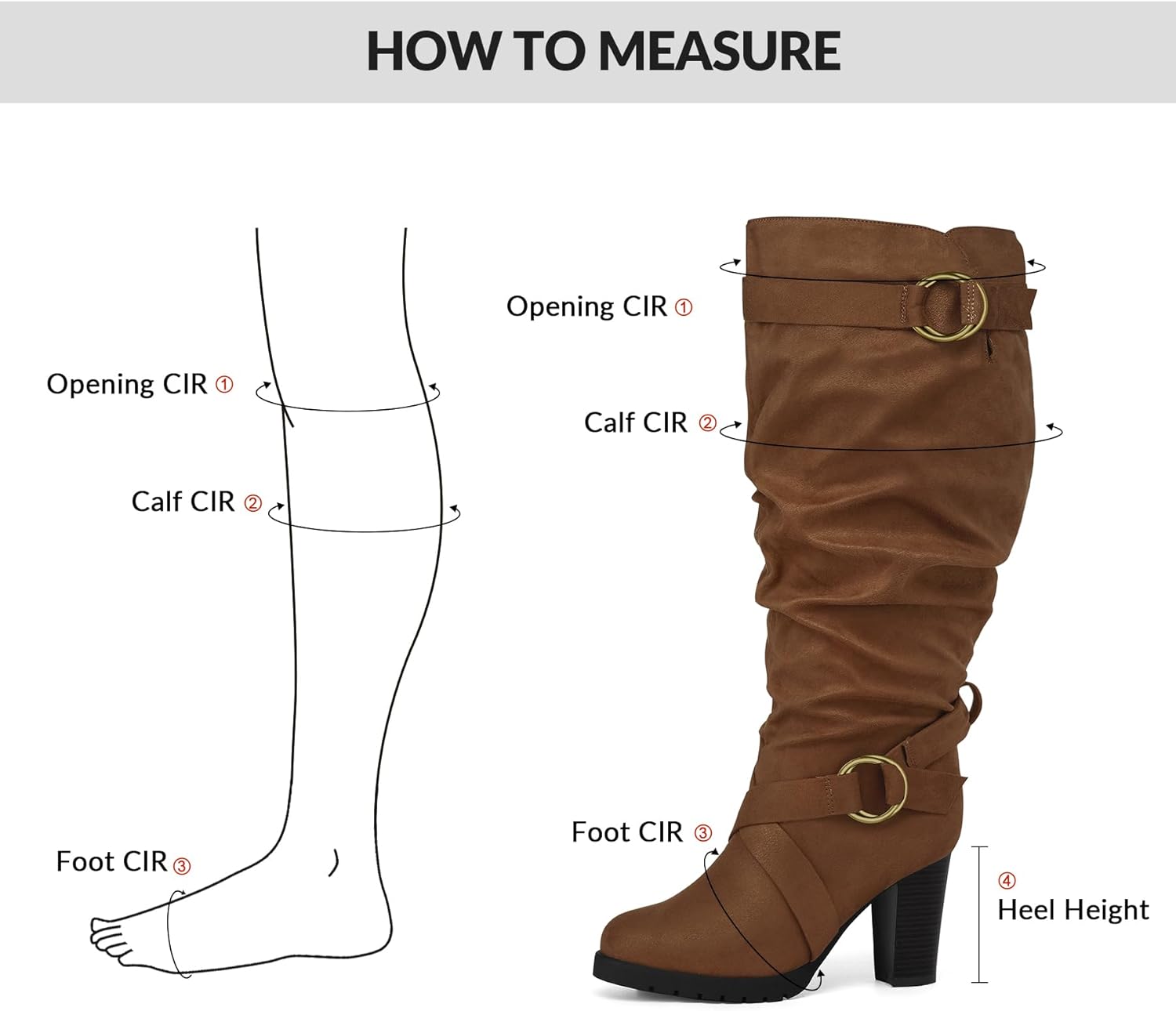 mysoft Women's Wide/Extra Wide Calf Knee High Boots Fashion Chunky Block Heel Pull On Winter Boots with Side Zippers - Image 3
