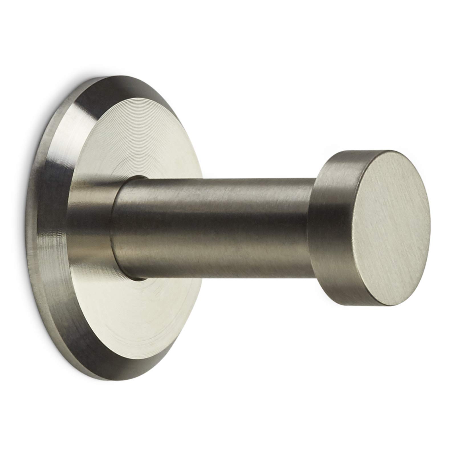 SOTECH 10 pezzi Appendiabiti in acciaio inox MEDEA (Ø 10/15 mm, Lunghezza 30 mm) Ganci spazzolato Fissaggio a scomparsa, viti e tasselli inclusi