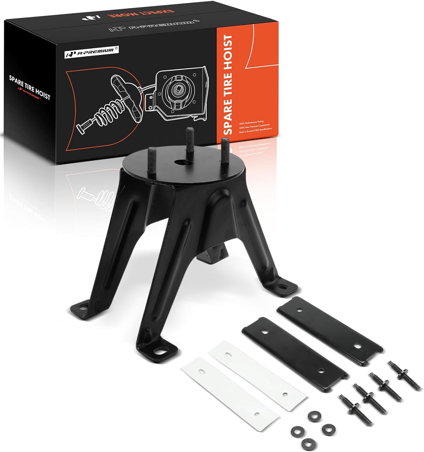 A-Premium Spare Tire Hoist Spare Tire Winch Carrier Compatible with Jeep KJ Series Liberty 2002 2003 2004 2005 2006 2007