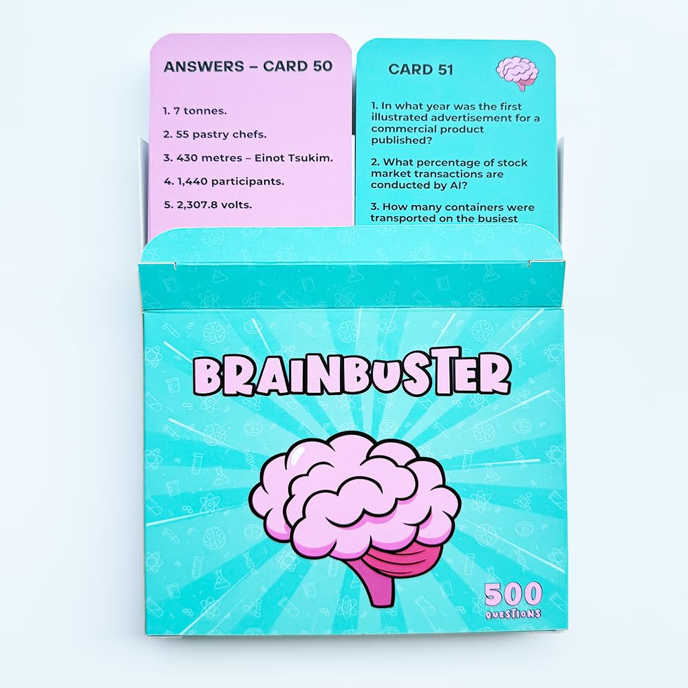 Brainbuster - Fun Trivia Card Game for Families & Friends, Blue and White, 1 cm x 1 cm x 1 cm - Image 3