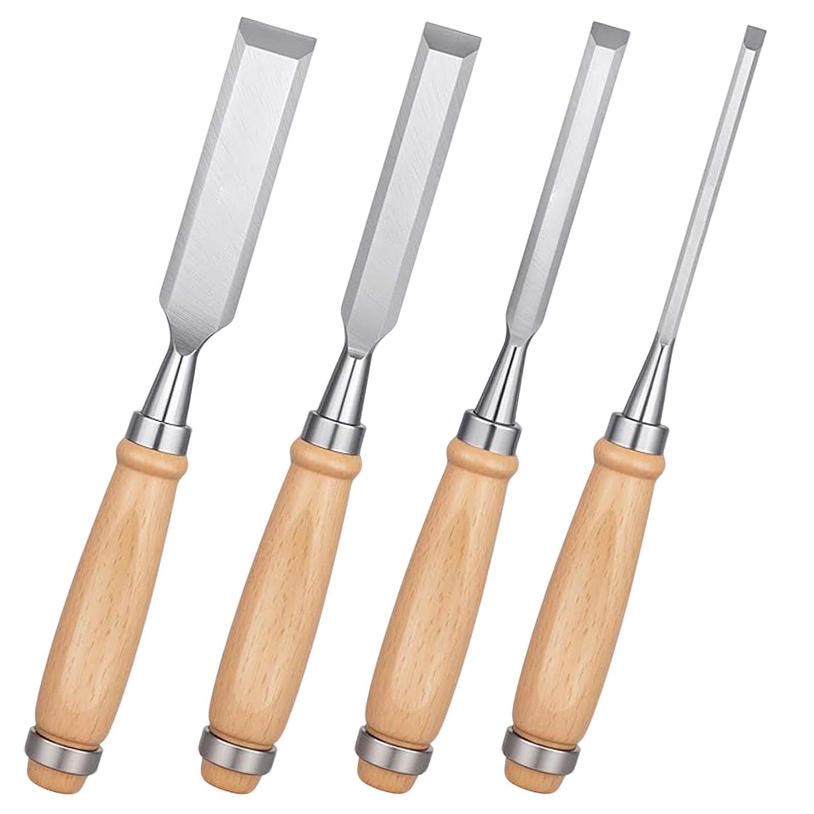 4 Pezzi scalpelli per Legno Scalpello Legno Attrezzi da Lavoro Professionale Intaglio Utensili Vattrezzi Scalpelli per Intagliare Scalpello Lavori e Progetti 6 MM 12 MM 18 MM 24 MM
