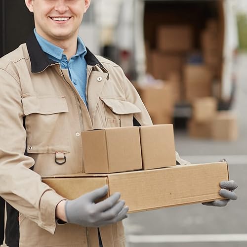 Miniatura 17 de CRUGLA Cajas de envío de 9 x 6 x 4 para pequeñas empresas, caja de embalaje de cartón corrugado, 25 paquetes Marrón,Blanco