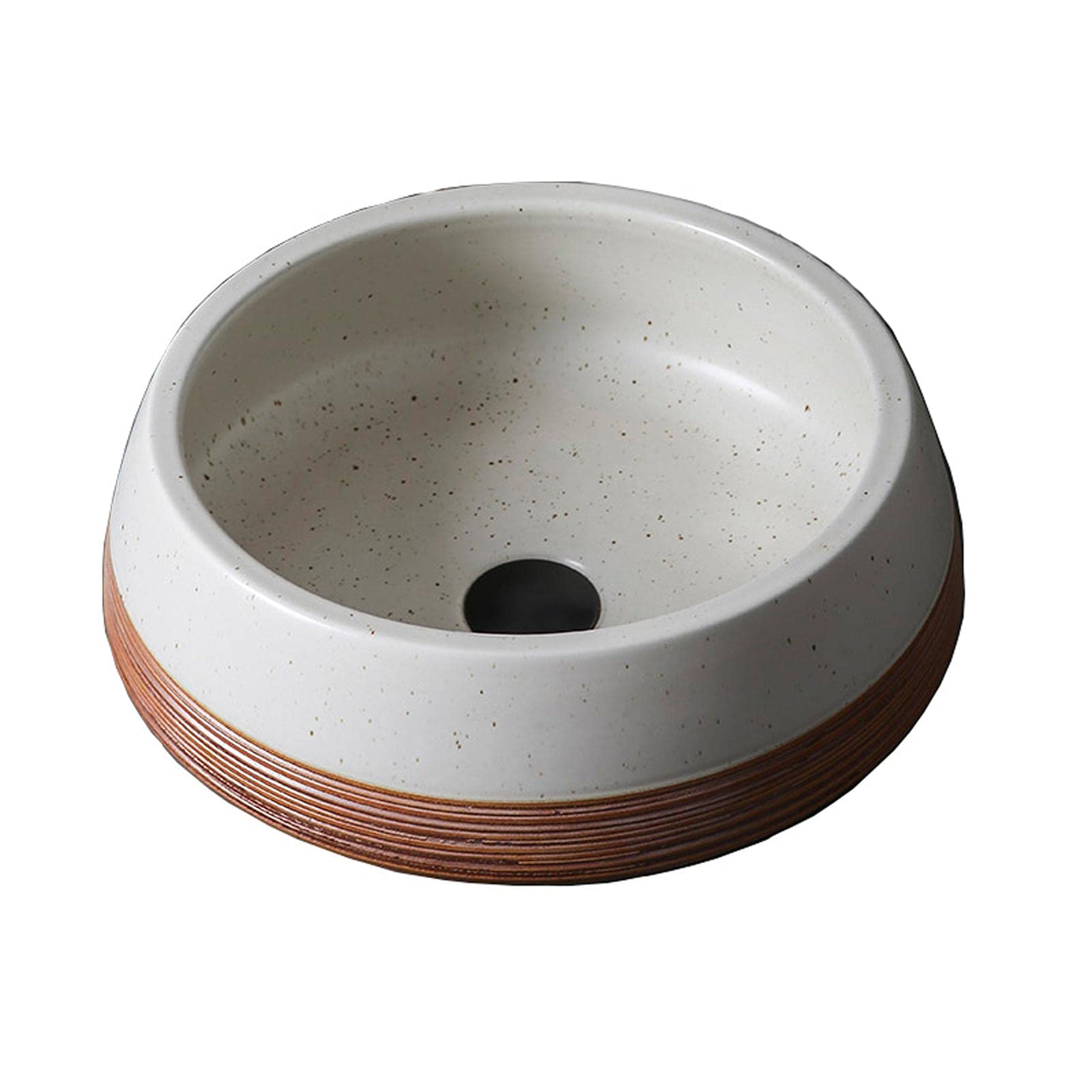 Aserzenith Bathroom Sinks Round Ceramic Wash Basin Luxury Creative Art Basin Vessel Athroom Sink 16.1"*14.1"*5.9" Vessel Sink