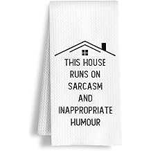 Funny Housewarming Gifts Kitchen Towels, Adult Humor Gifts Dish Tea Towels, House Warming Gift New Home Decorative Hand Towel for Bathroom Kitchen, 16x24 Inch