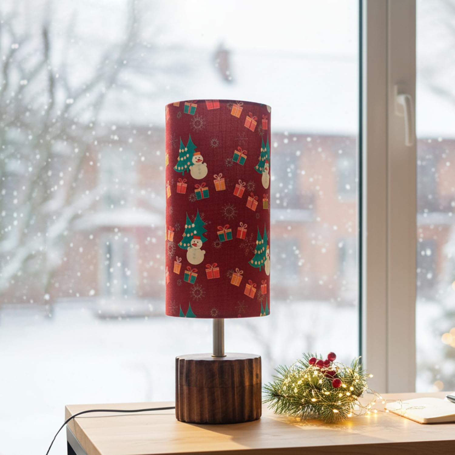 ExclusiveLane 'Santa Christmas Cheer' Mango Wood Decorative Table Lamp for Bedroom (39.5 Cm, Without Bulb, Handcrafted) | Table Lamp for Living Room Decoration Bedside Lamp Bedside Lamps for Bedroom-image-46