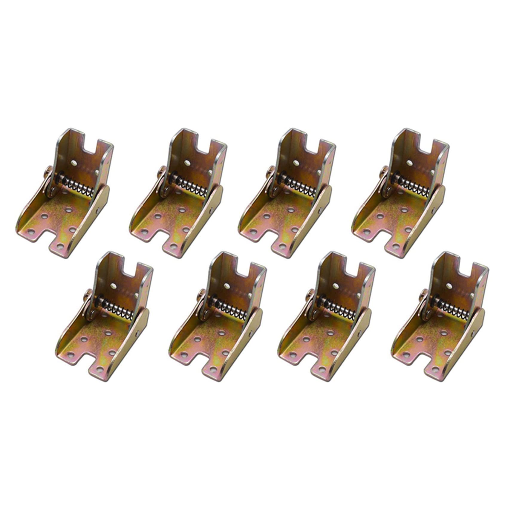 Jnchdghwa Gold 8Pcs Legs Bed Support Brackets Foldable Furniture Leg Feet Lock 2.4 Inch Height With Springs