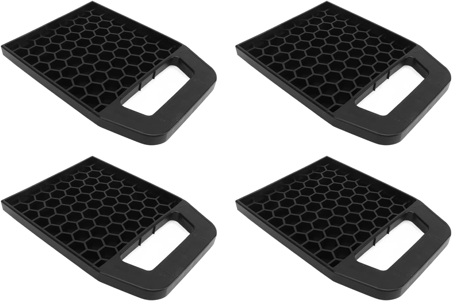 Acouto 4PCS RV Jack Pad Prevent Sinking & Cracking, Nonslip Pads for Trailer, Stackable Leveling Pads (Black)