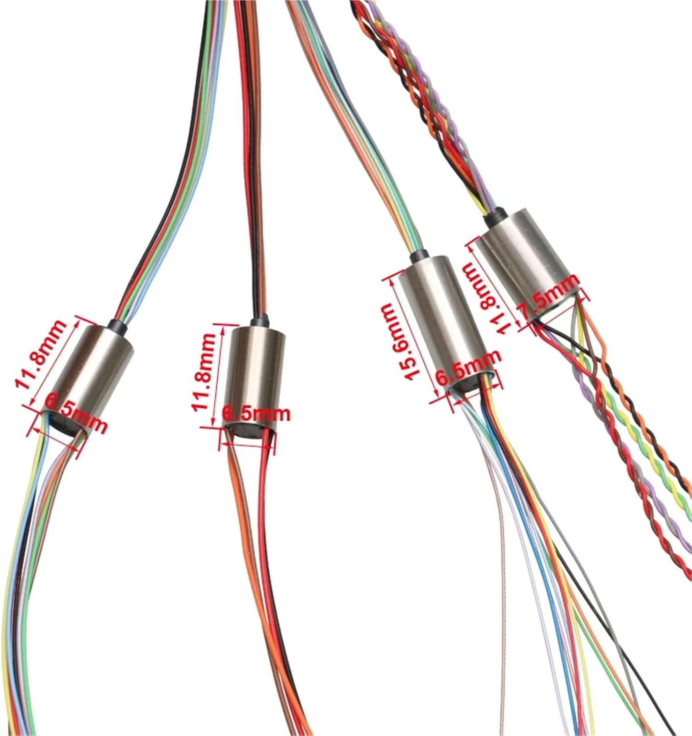 1PCS Visual Anchor Fish Slip Ring Dia.6/6.5/7.5mm 2/4/8/12CH 1A 2A Slipring Conductive Rotating Joint for RC UAV PTZ Gimbal(Dia 12.4mm 12CH 2A)