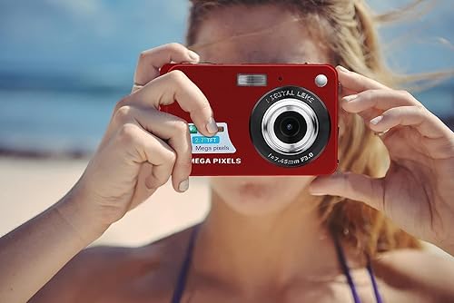 Miniatura 4 de Kit de cámara digital de megapíxeles de 18 MP con pantalla LCD de 2.7 pulgadas, batería recargable, tarjeta SD de 32 GB, soporte para tarjetas,