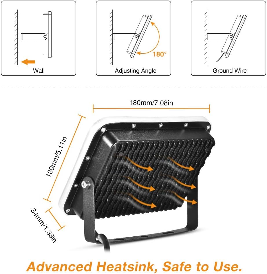 Black Lights for Parties 2 Pack, 50W Led Ultraviolet Lamp, Fluorescent Neon for Halloween Christmas Decorations, DJ Disco Stage Night Club, Body Paint