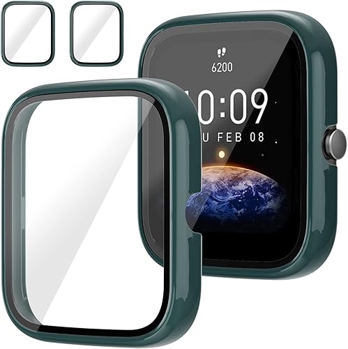 Miniatura 11 de Rc-Z Funda para reloj inteligente Amazfit Bip 3/Bip 3 Pro, paquete de 2 unidades de policarbonato duro, protector de pantalla, accesorios para Rosado
