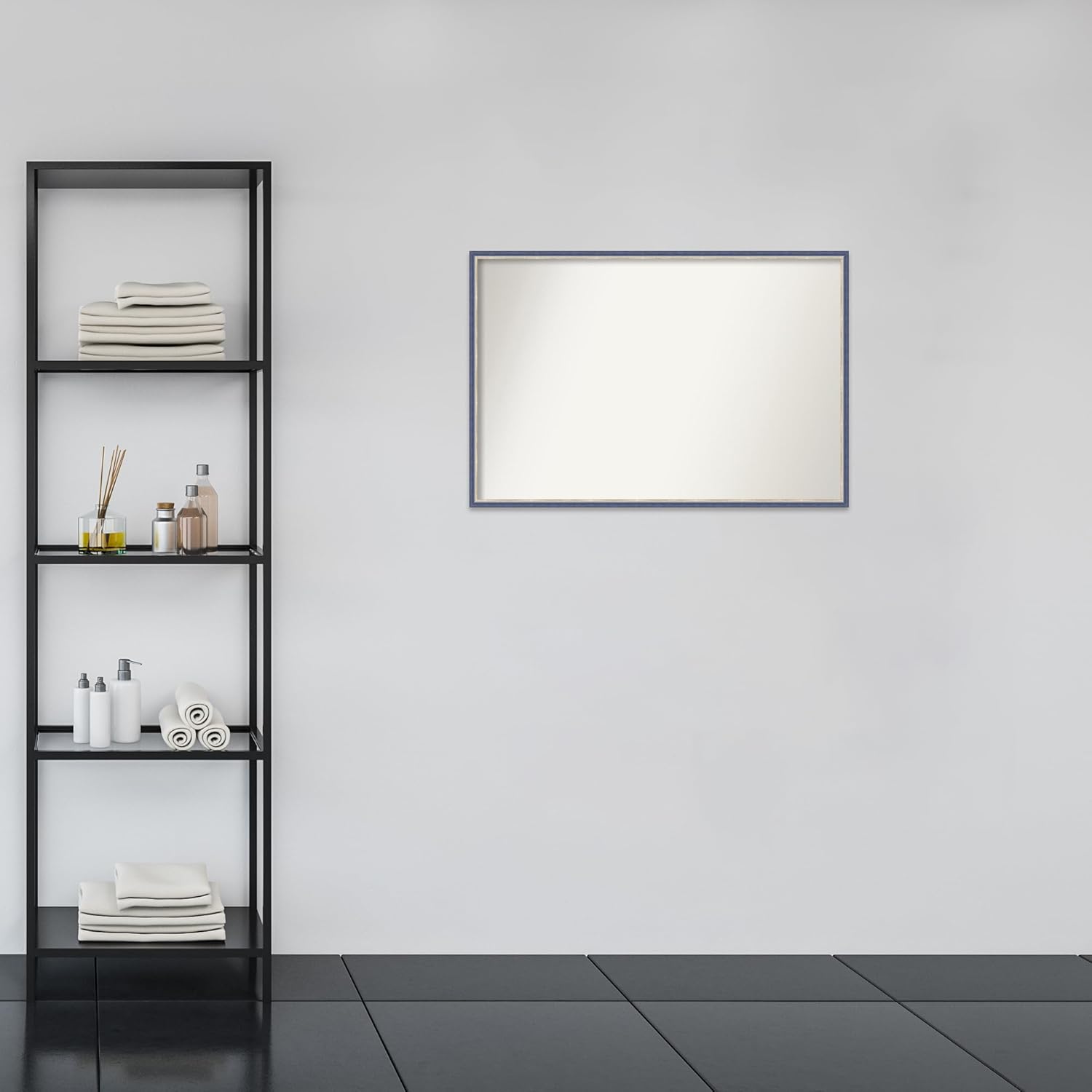 Amanti Art Bathroom Mirror for Over Sink, Vanity Mirror, Wood Frame, Hangs Horizonally and Vertically, Bathroom Wall Decor, Non-Beveled Edge