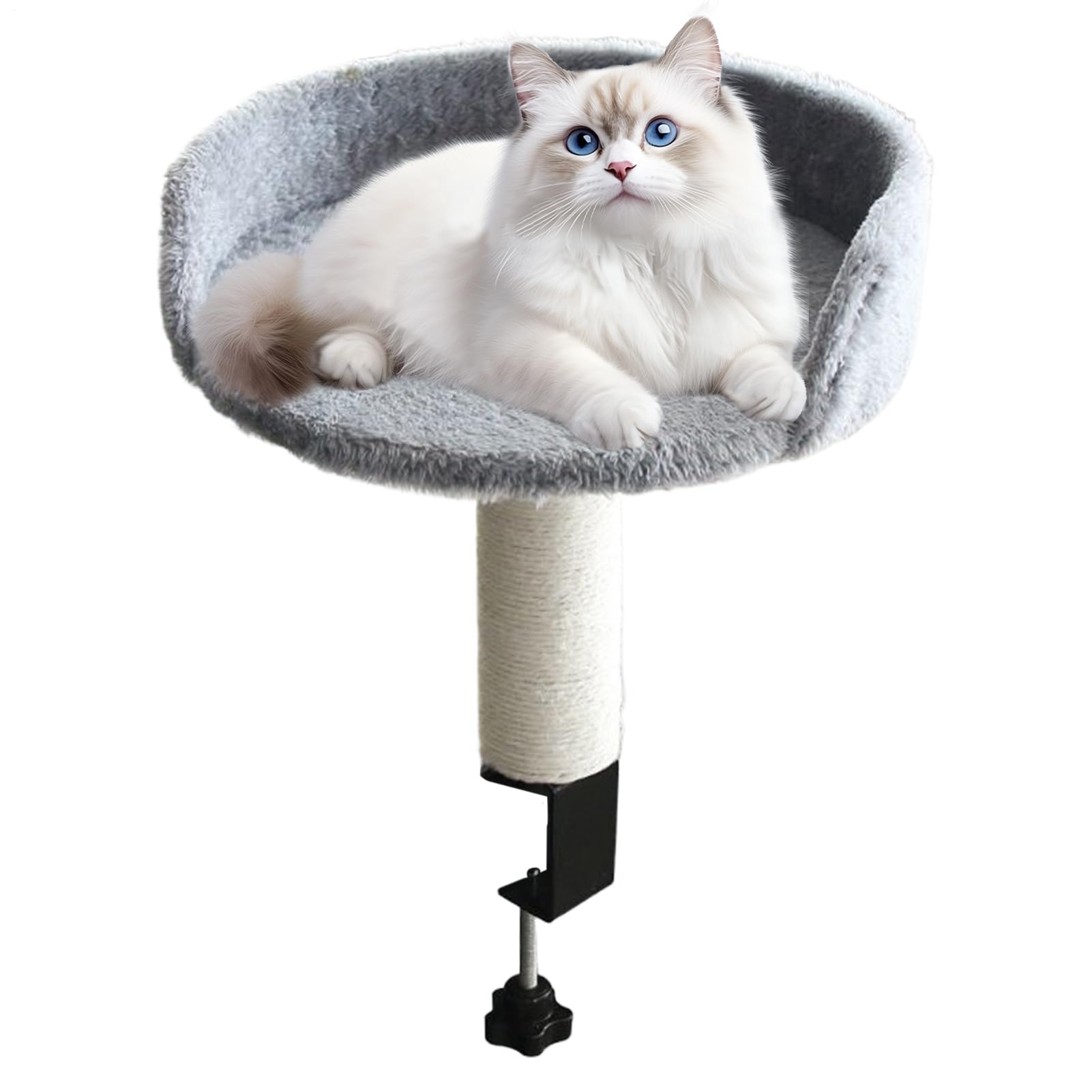 Cash De Chat De Bureau Amovible - Panier Suspendu Confortable Et Doux Pour Chats - Amovible Et Lavable - Support Stable Facile À Installer Sur Bureau, Table ou Fenêtre - Zone De Repos Sicu