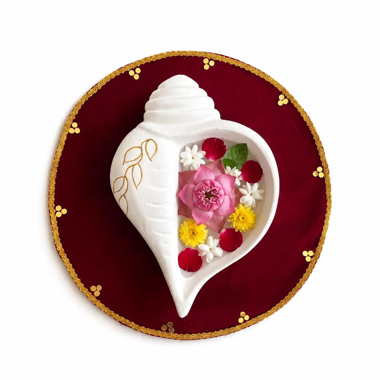 Greymode's Sangu Uruli (Conch Shell) Multipurpose Home Decor for poojaroom and Entrance Premium Gift | Symbol of Mahalakshmi & Lord Perumal (Wealth) (33cm × 23cm × 8cm)-picture-23