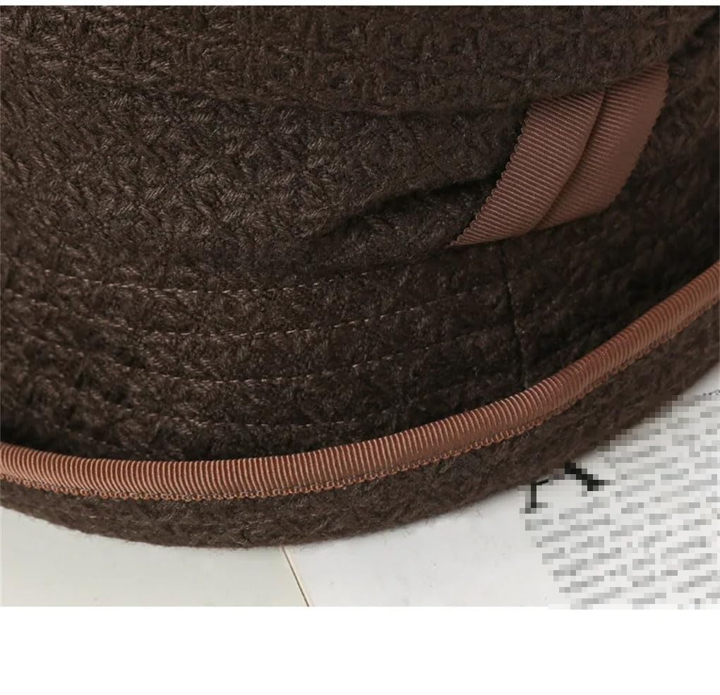 SaoBiiu Cappello da donna invernale a secchiello per madre all'aperto spesso caldo lana cloche cappello donna elegante Fedoras