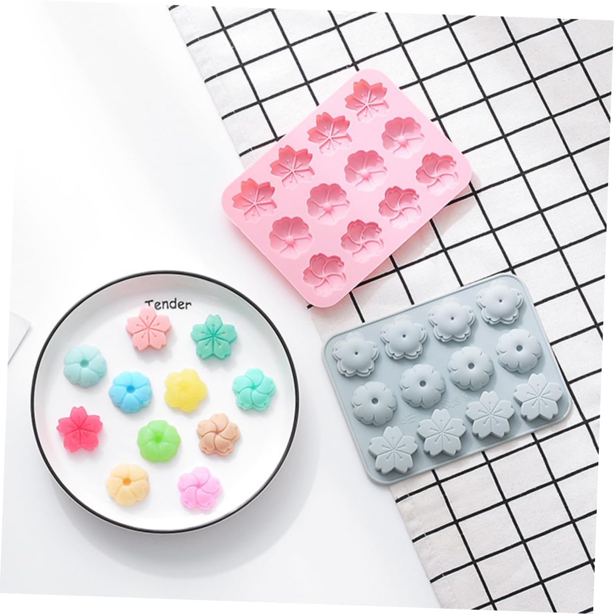 2pcs Silicone Flower Mold for Fondant and Home Baking