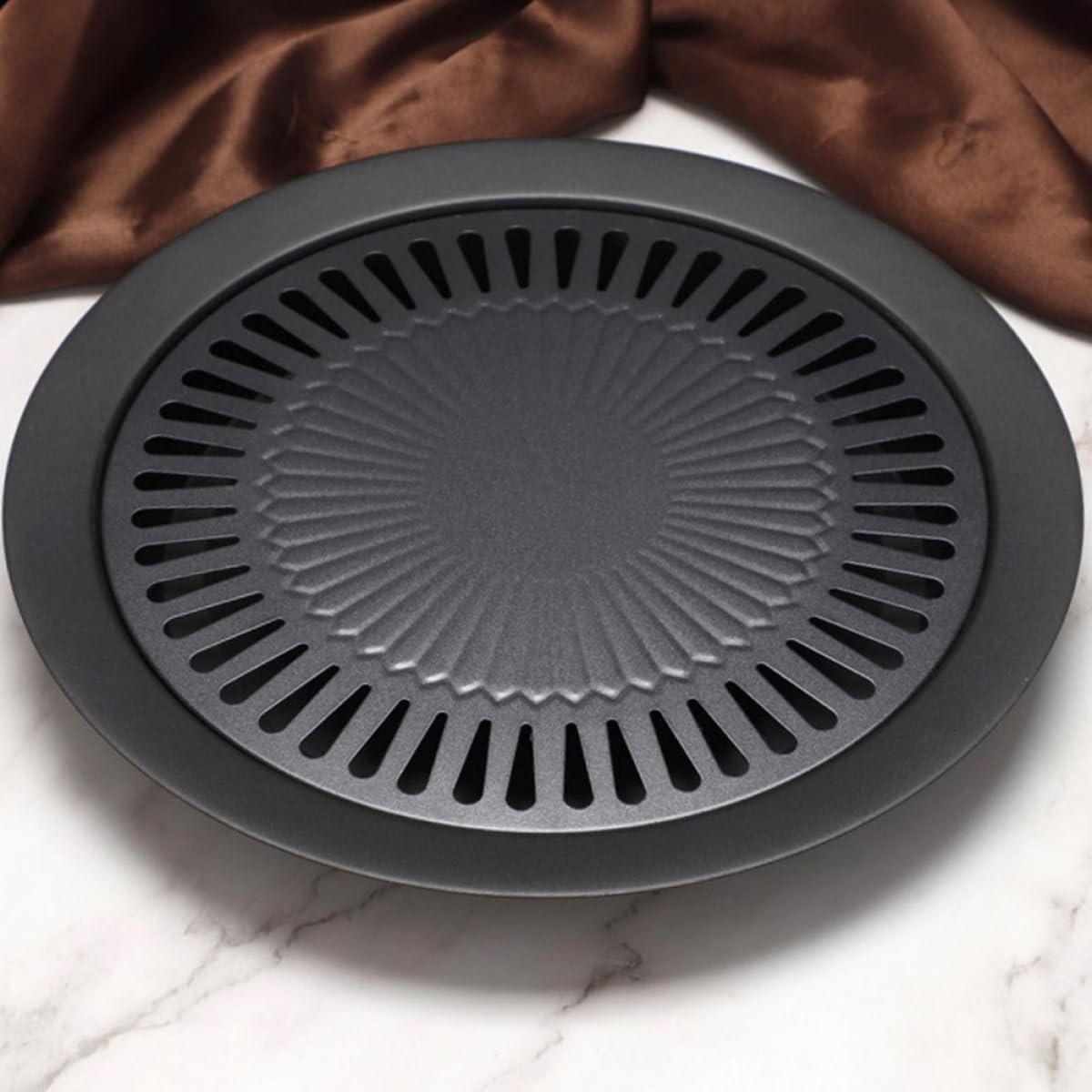 TOYANDONA Non-stick Korean Bbq Grill Pan Barbecue Roasting Plate Heat-resistant Coating Grill Tool for Home Use and Outdoor Cooking