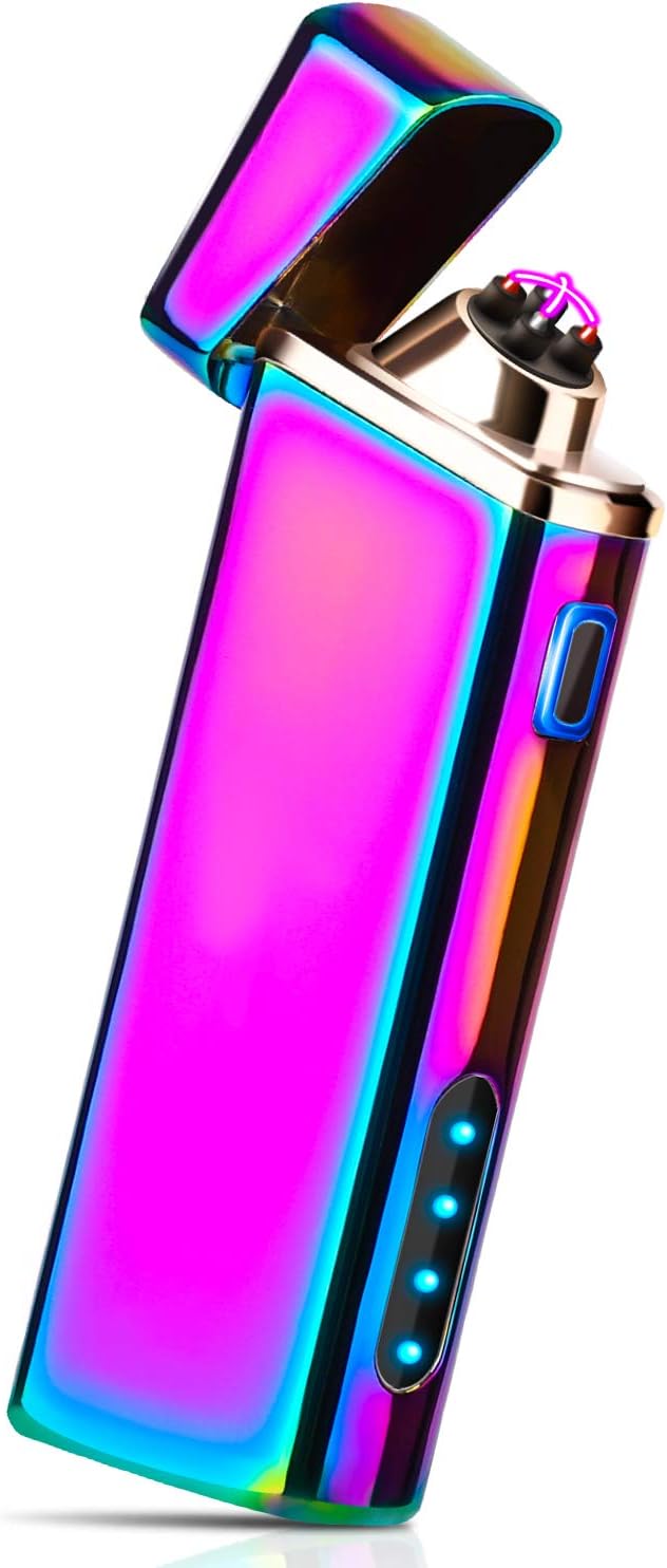 Lighter, Electric Arc Lighter Plasma Windproof Lighter USB Rechargeable Lighter with Transparent Shell