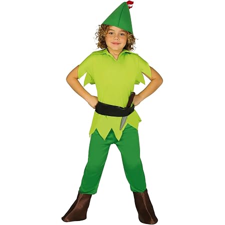 Widmann - Costume da Peter Pan da bambini, composto da maglia, pantaloni  con copriscarpe, cintura con pugnale e cappello con piuma, per carnevale e  festa a tema : Amazon.it: Giochi e giocattoli