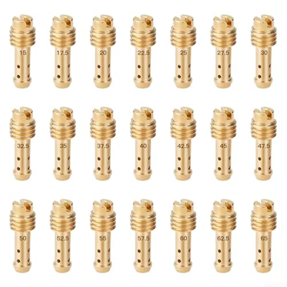 21-teilig Vergaser für pilot Jet Set für mikuni für vm für tmx 15-65 | Massives Kupfermaterial, korrosionsbeständig, langlebig, 5.0x0.8mm Gewinde, exakte Passform
