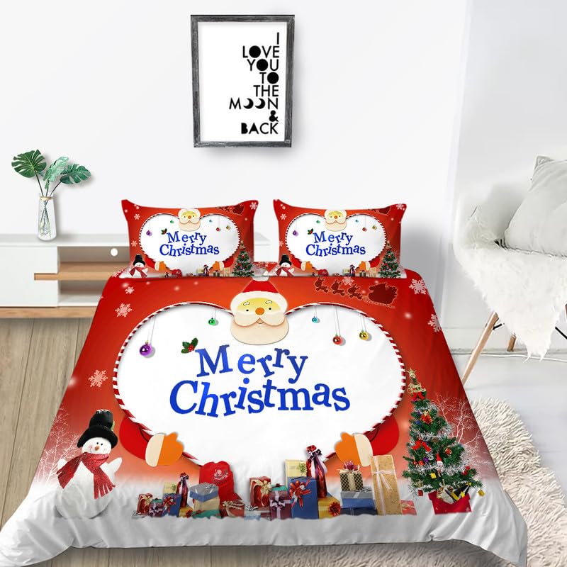 Housse de couette 220x240 Joyeux Noël à l'orange pour illuminer votre chambre en hiver