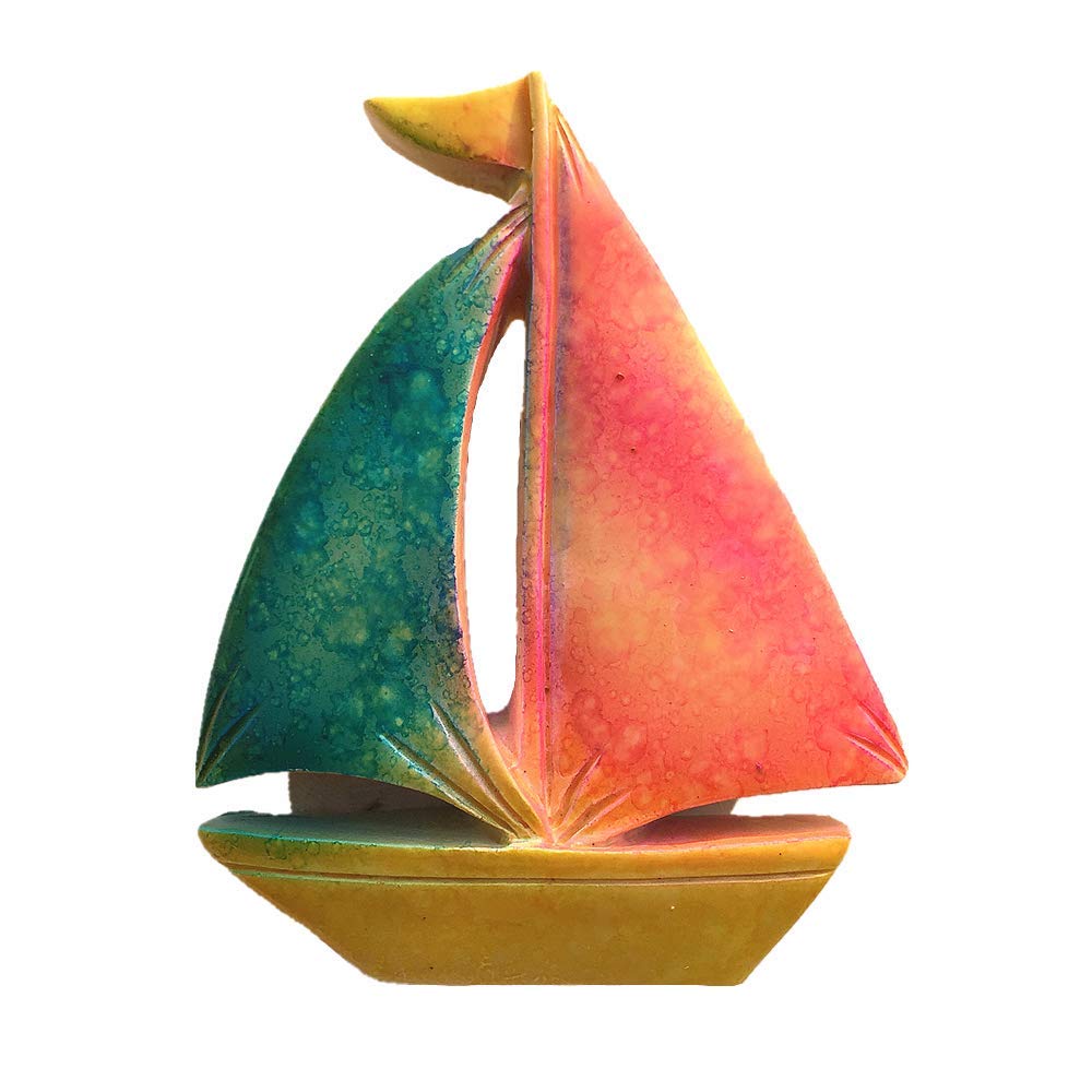 Muyu Magnet Souvenir Color Mixing Sailboat Shape Fridge Boracay Maldives Bali Jamaica Travel Gift Home Kitchen Decoration ic Sticker Ocean Scenery Refrigerator Collection