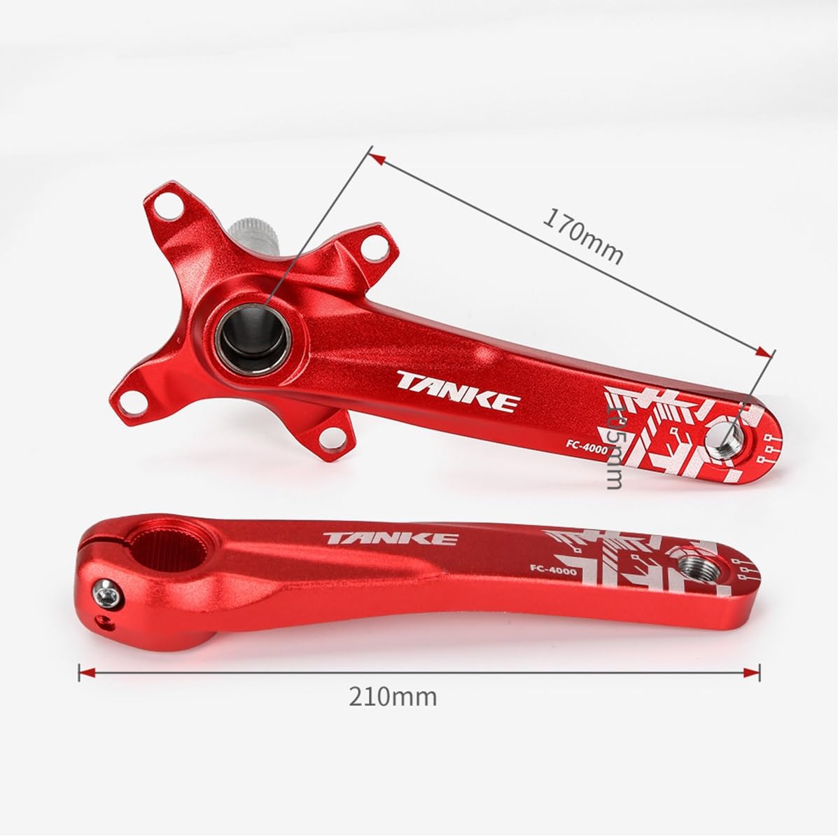 Platos Y Bielas 170mm BTT MTB Integrado Hueco Bielas 32/34/36/38/40T Aleación De Aluminio Redondo Plato con BB